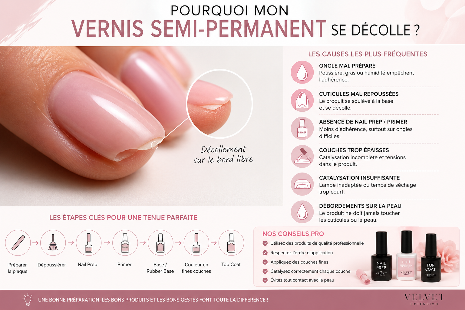Pourquoi mon vernis semi-permanent se décolle ?