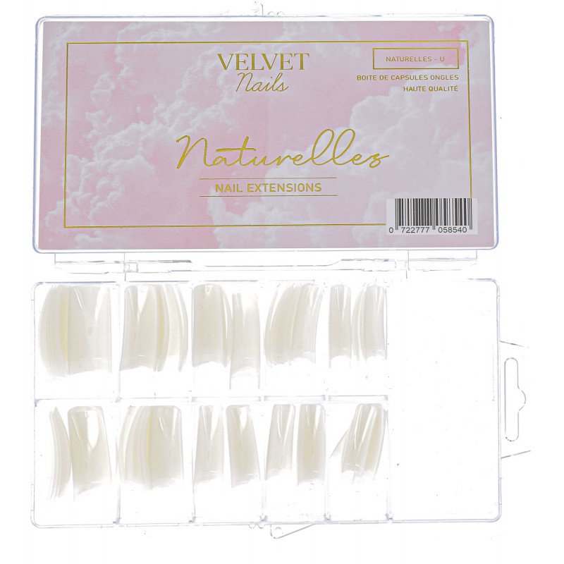 U-shaped natural nail capsules x 100